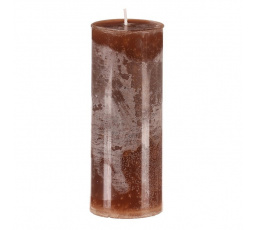 Svíčka sloupcovitá vyšší - parafínový vosk, bez vůně, hnědá