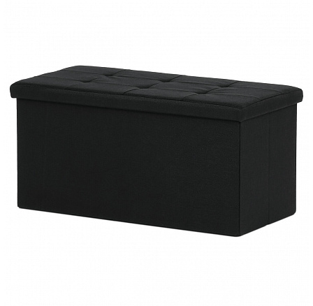 Taburet s úložným prostorem, černá, látka, TAB-462 BK2 Taburet s úložným prostorem, černá, látka, TAB-462 BK2