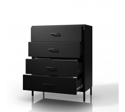 Černá kovová skříňka komoda Modern CARLA 800 x 1015 x 400 mm