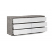 Komoda SIMPLICITY 232, Beton/Bílý lesk