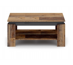 Konferenční stůl AGAVA 90x50 cm, Old wood/Matera tmavě šedá