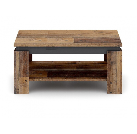 Konferenční stůl AGAVA 90x50 cm, Old wood/Matera tmavě šedá Konferenční stůl AGAVA 90x50 cm, Old wood/Matera tmavě šedá