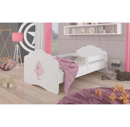 Postel s matrací a zábranou CASIMO BALLERINA 140x70 Bílá Postel s matrací a zábranou CASIMO BALLERINA 140x70 Bílá