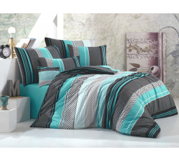 Povlečení bavlna 140x200, 70x90cm Sorento green nitěný knoflík