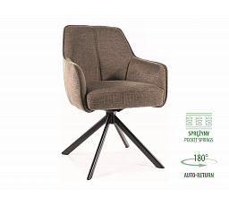 Jídelní otočná židle NOTTI s pružinovým sedákem, Brego Olivová 77/Černá