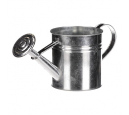 Obal na květiny - konev, zinkový, barva stříbrná