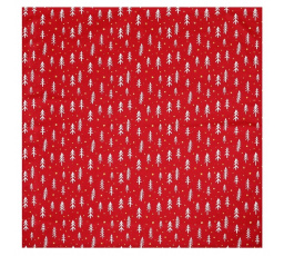 Ubrus červený - vánoční vzor, 100% polyester, 80 x 80 cm