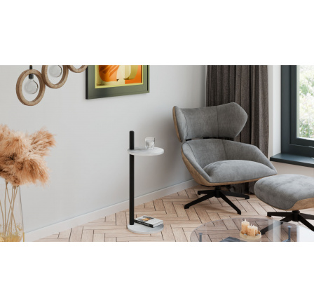 Pomocný stolek Claro kulatý průměr 30 cm - různé barvy na výběr - Světlý Beton, Matná černá Pomocný stolek Claro kulatý průměr 30 cm - různé barvy na výběr - Světlý Beton, Matná černá