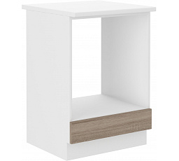 Dolní skříňka DAVIS - 60 D GAZ ZB, Bílá/Dub Sonoma Trufla