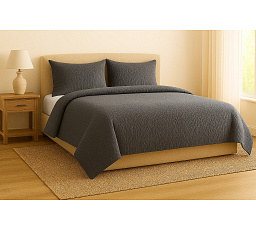 Francouzské mušelínové povlečení tmavě šedé 220x200