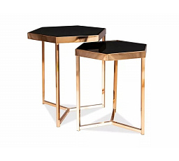 Konferenční stůl MILOS set 2 stolů, černá/šampaň