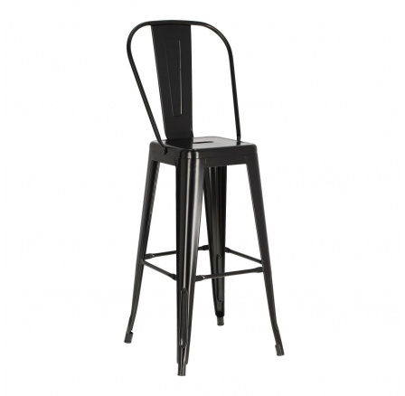 Barová židle Paris Back 75 cm černá insp.Tolix