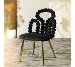 Židle BUBBLE BEAM velur černá 56.5x52x87 cm 871837