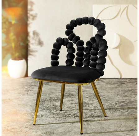 Židle BUBBLE BEAM velur černá 56.5x52x87 cm 871837