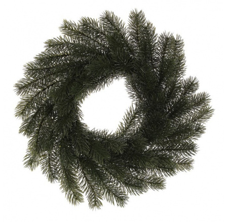 Věnec smrkový - pr. 35 cm, umělý, barva zeleno-šedá