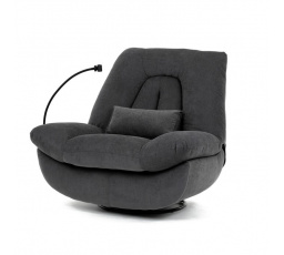 Polohovací křeslo, elektrické zabudované ovládání, šedá, látka, TV-7081 GREY2