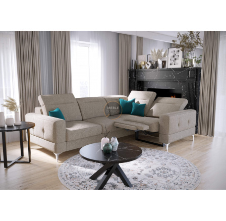 Rohová sedací souprava MALIBU , relax s funkcí spaní 185x250 cm - pravá, béžová