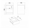 Noční stolek SIMPLICITY 238, Beton/Bílý lesk 