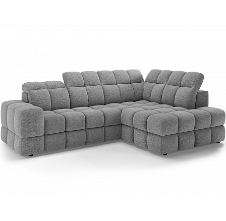 Bronon right-hand corner sofa with sleeping function and storage compartment, grey bouclé Royal 04 123x212 Right 1 Bronon right-hand corner sofa with sleeping function and storage compartment, grey bouclé Royal 04 123x212 Right 1