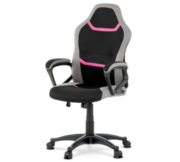 Herní židle, houpací mechanismus, růžová látka, KA-L611 PINK