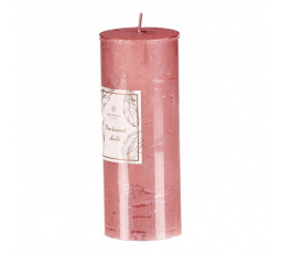 Svíčka metalická - 15 cm, bez vůně, parafín, růžová