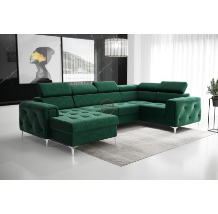 Rohová sedací souprava ORION MAX III s funkcí spaní 165x320x185 cm - zelená , pravá Rohová sedací souprava ORION MAX III s funkcí spaní 165x320x185 cm - zelená , pravá