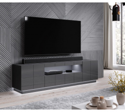 Tv komoda REJA, grafitový lesklý/grafitový lesklý
