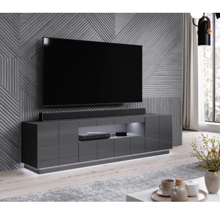 Tv komoda REJA, grafitový lesklý/grafitový lesklý