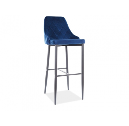 Barová židle TRIX B Velvet H-1, černá/modrý Bluvel 86