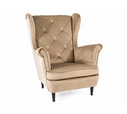 Křeslo LADY Velvet, béžový Bluvel 28/wenge