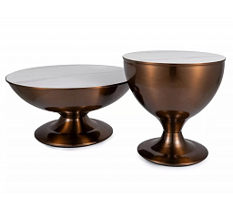 Konferenční stolky SALSA, Bílá/ Měď