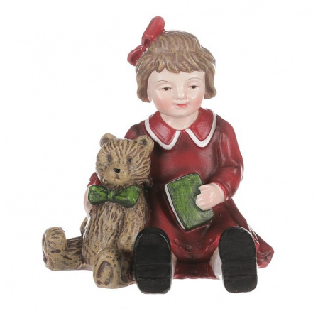 Dívka s medvídkem - polyresinová figurka.