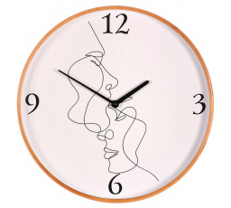 Hodiny nástěnné - obličeje, MDF s dřevěným rámem, 40 cm