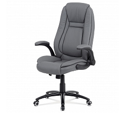 Kancelářské křeslo, houpací mechanismus, šedá ekokůže, KA-G301 GREY