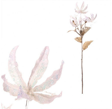 Gloriosa - umělá řezaná, zlaté lístky a třpytky, krémová Gloriosa - umělá řezaná, zlaté lístky a třpytky, krémová