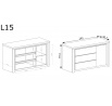 Komoda LIVINIO L15 Ribbeck / Bílá lesk