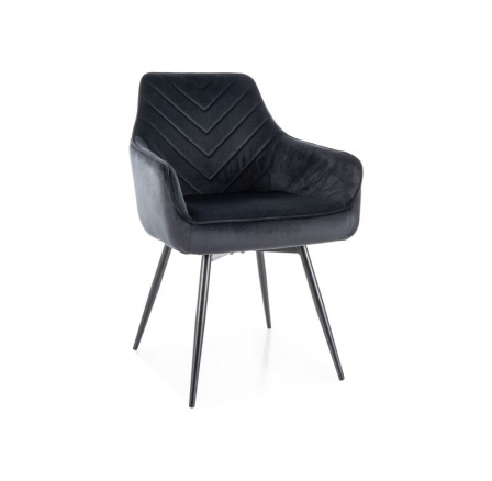 Jídelní židle pružinová - otočná SERVIO VELVET, Černý Bluvel 19/Černá