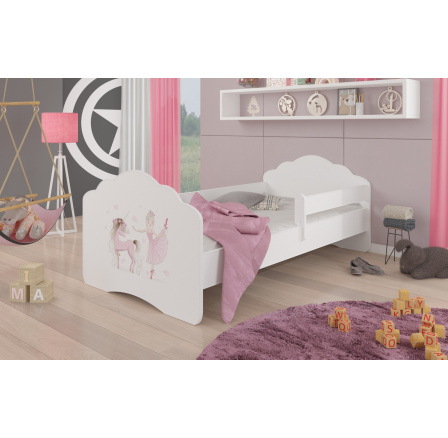 Postel s matrací a zábranou CASIMO BALLEINA S JEDNOROŽCEM 160x80 Bílá Postel s matrací a zábranou CASIMO BALLEINA S JEDNOROŽCEM 160x80 Bílá