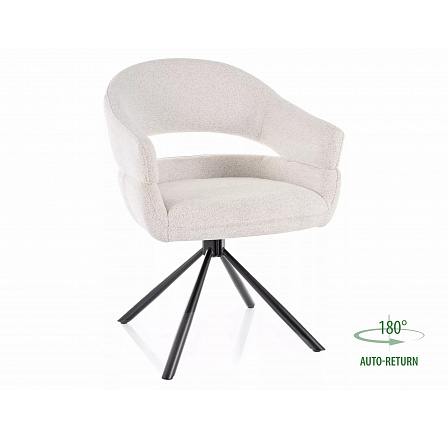 Jídelní židle otočná BORGO RAVEN, Béžová 22/Černá