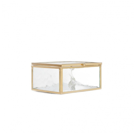Šperkovnice GREZZA s tepaným sklem zlatá 13x10x6 cm 726125