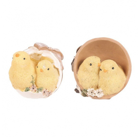 Kuřátka v květináči/ve vajíčku - polyresin, cena za 1 ks