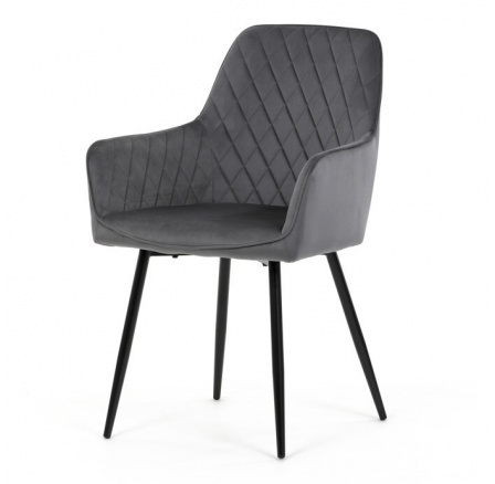 Jídelní židle, šedá, sametová látka, DCH-215 GREY4 Jídelní židle, šedá, sametová látka, DCH-215 GREY4