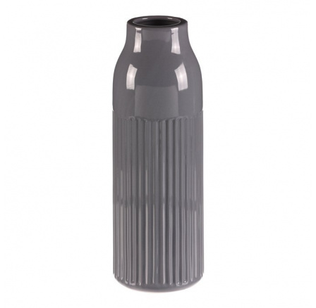 Váza keramická - glazovaná, šedá