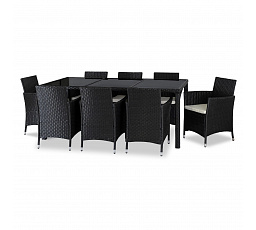 Sada Zahradního Nábytku POMONA Černá/Béžová