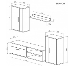 BENSON sada, barva: dub artisan - kašmír