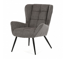 Křeslo ušák, šedá, látka, AK-H9206 GREY2