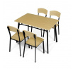 Jídelní set s 4 židlemi, 110x70x76cm, mdf, dub, AUT-O2222 OAK