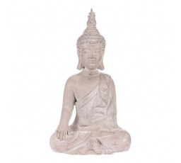 Buddha - soška z polyresinu, barva šedá
