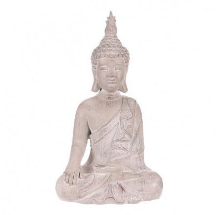 Buddha - soška z polyresinu, barva šedá
