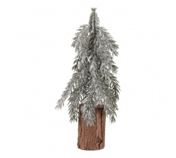 Smrk na špalku - mini, výška 32 cm, zelený, ojíněný